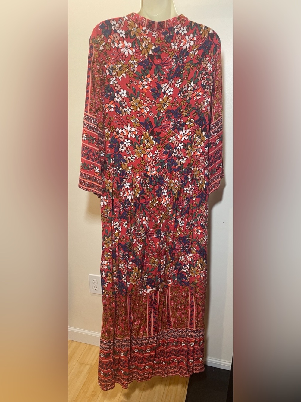 JODIFL Red Floral Tie-Front Maxi Dress - Picture 6 of 10